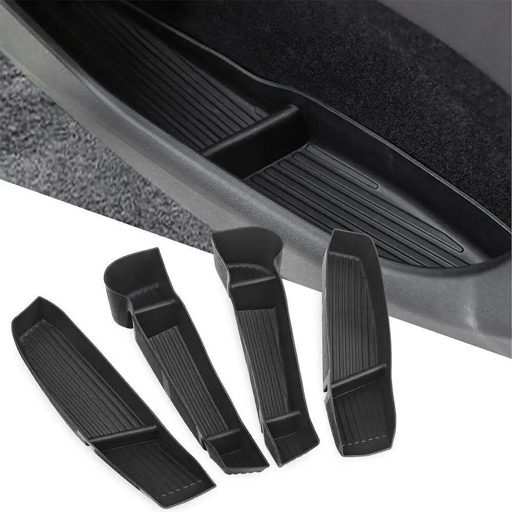 

For Tesla Model Y 4Pcs Door Side Storage Box Compatible 2020-2024 Accessories Organizer Tray Front Back Armrest Accessory