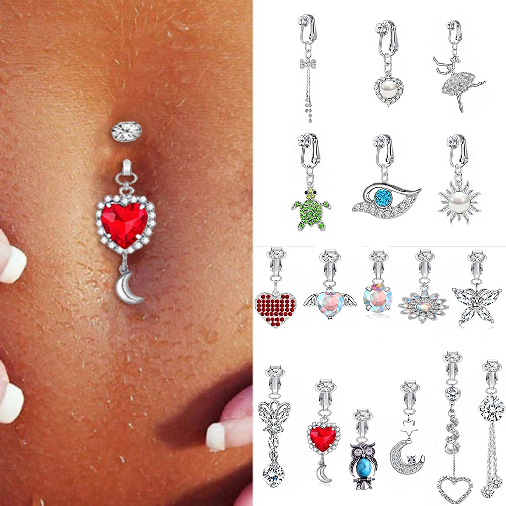 Faux Fake Belly Ring Butterfly Fake Belly Ring Piercing Butterfly
