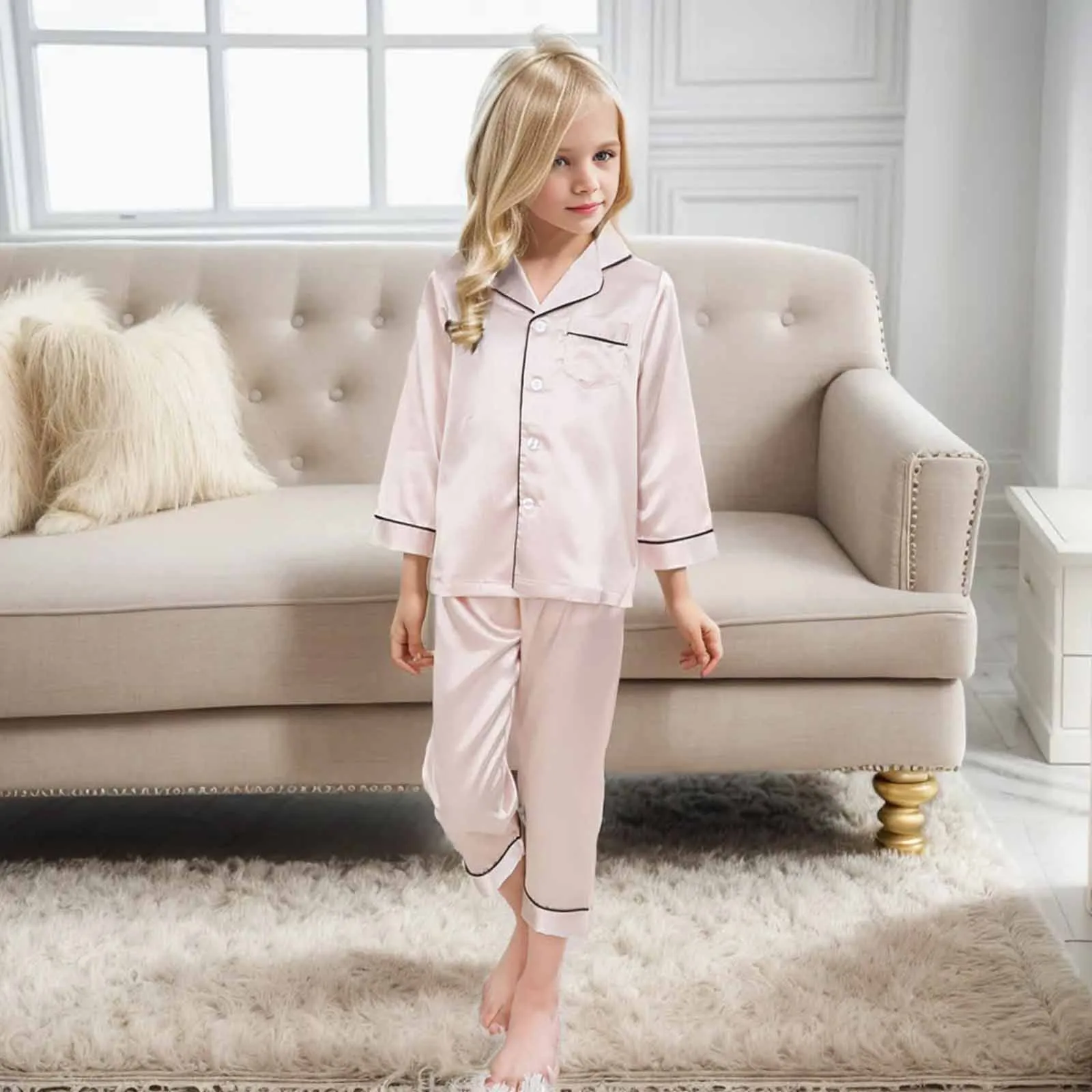 Blush Coast - Reverie Set <br> Kids Bow-tie Cotton Pajama Set
