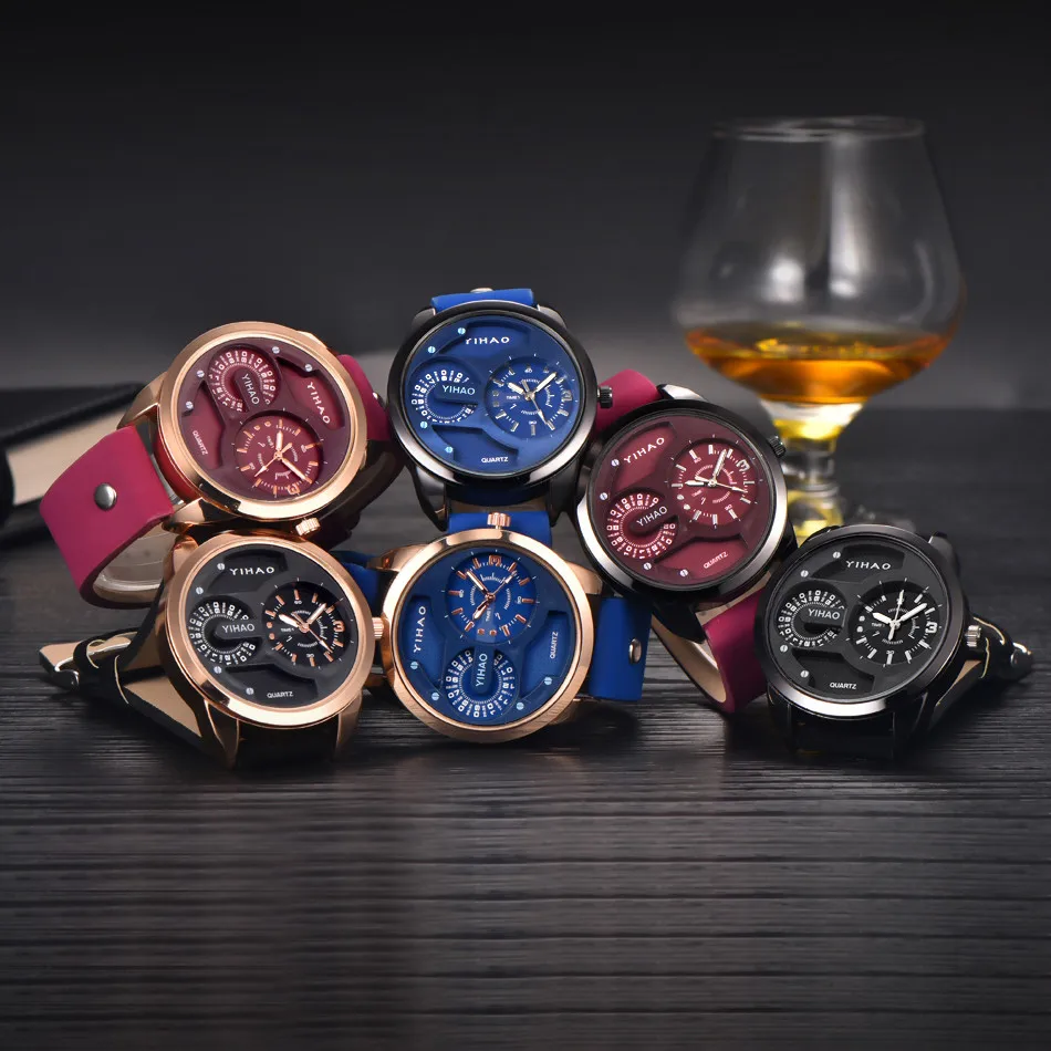 

Modern Fashion Quartz Black Elegant Round Dial Watch Leather Strap High Quality Sport Outdoor Watch Waterproof Clock ساعه