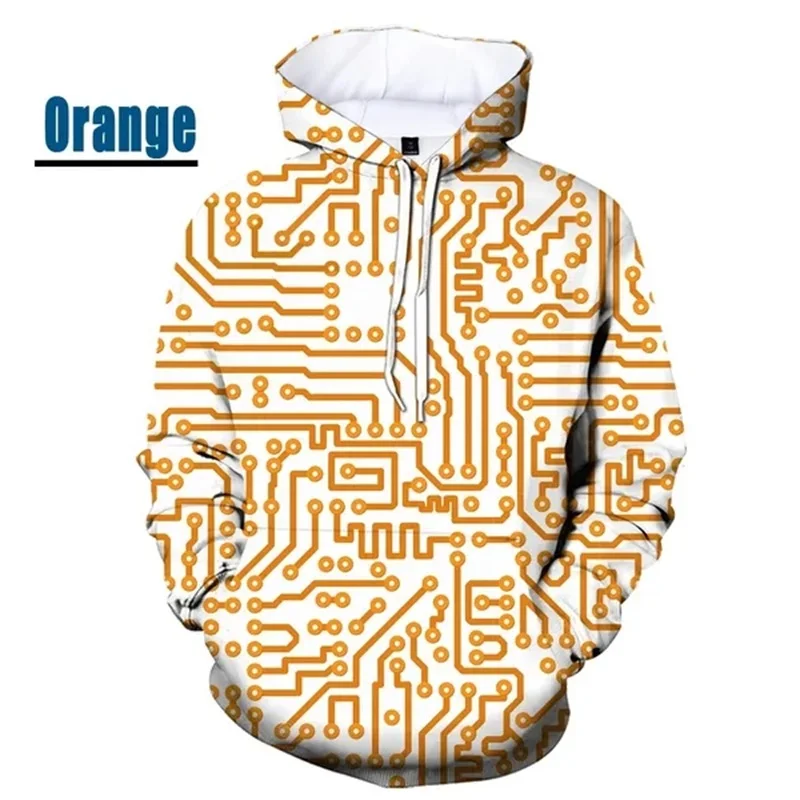 thumbnail image 1 of Sudadera con capucha para hombre y mujer, con estampado completo de circuito, cuello redondo, informal, de talla grande, para otoño e invierno, 1 of 5