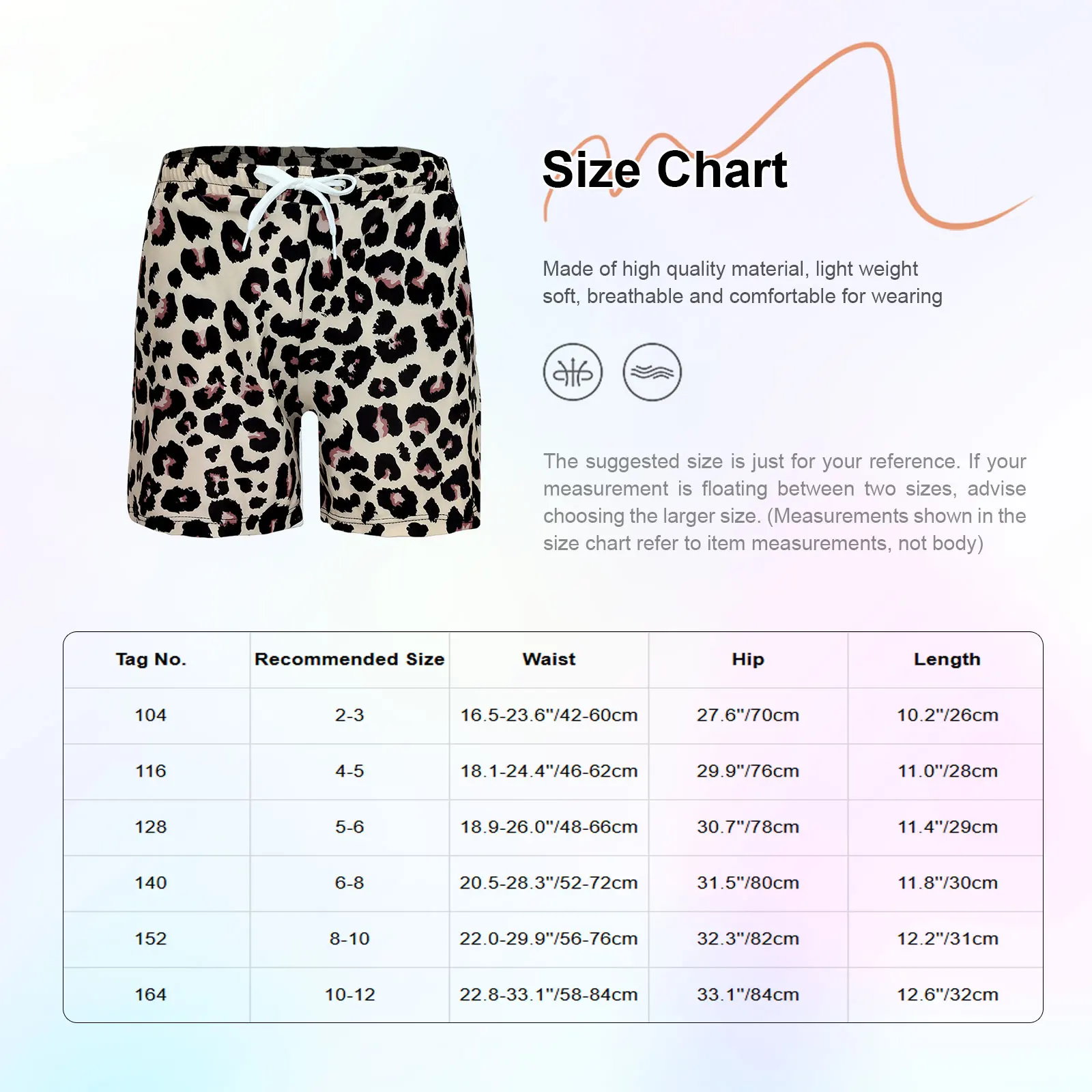 Summer Boys Swimming Trunks Leopard Cow Printed Pockets