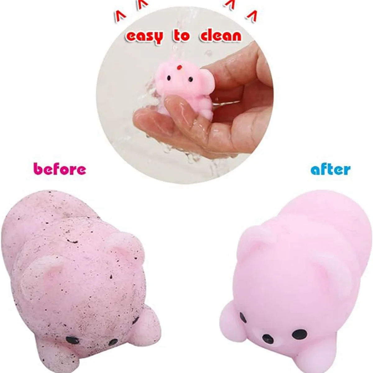 Squishy Toy 24Pcs Party Favors for Kids, Mochi Toy Stress Reliever Anxiety Toys, Easter Basket Stuffers with Storage Box