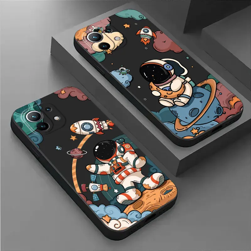 Retro Astronaut Galaxy Rocket Phone Case Cover