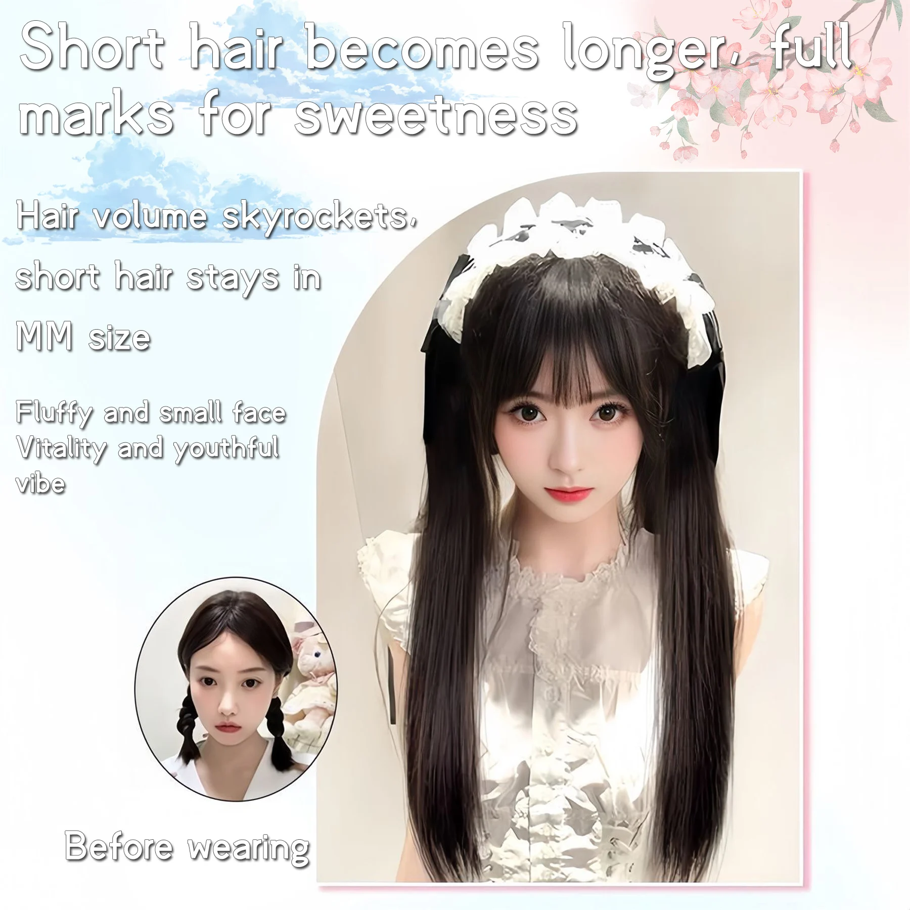 XIYUE False ponytail braid long hair natural bandage style straight hair  hair piece can tie low ponytail