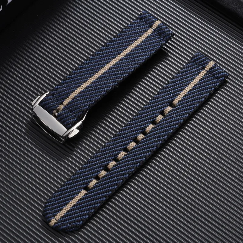 Woven Nylon Canvas Quick Release Watch Band with Folding Buckle