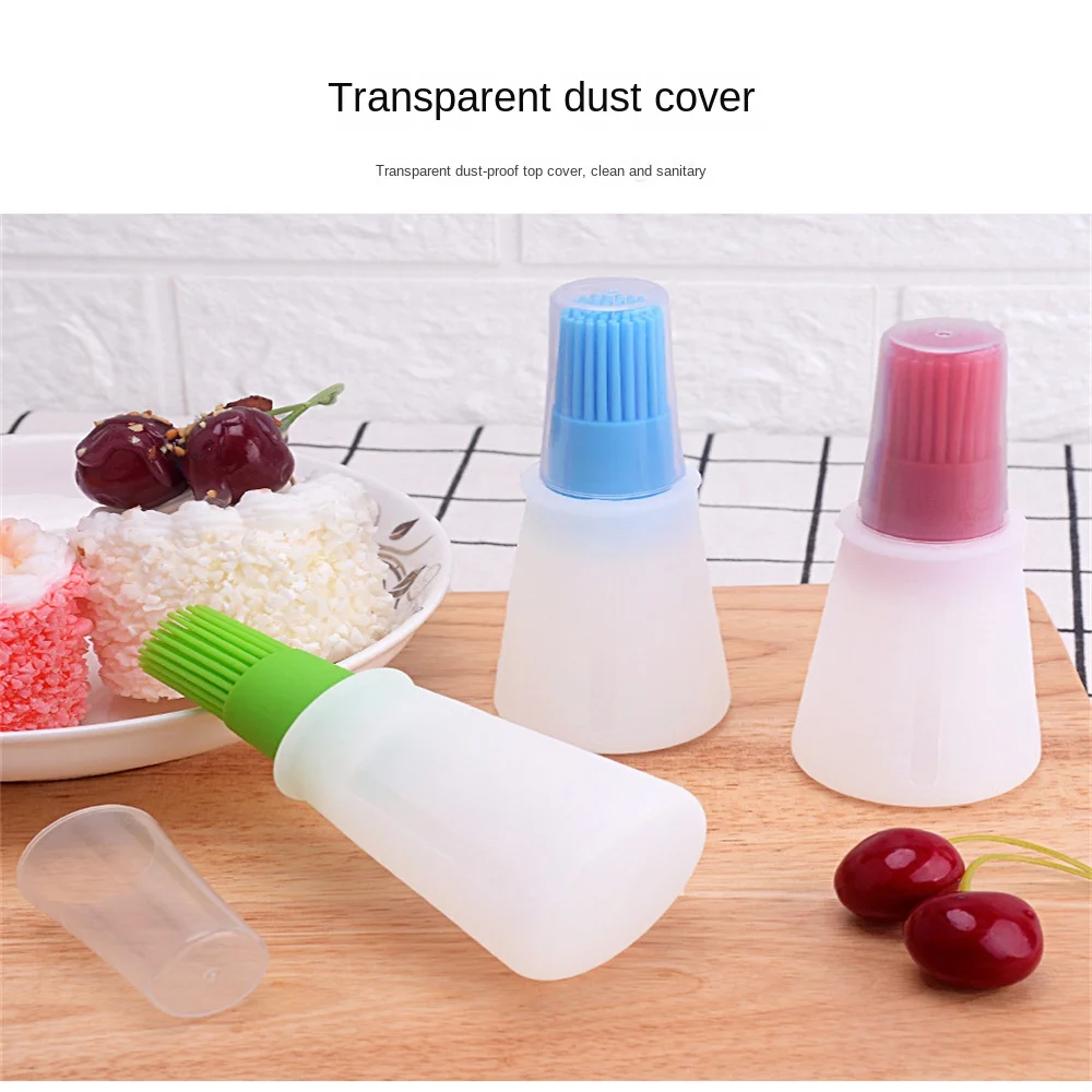 Portable Oil Bottle Barbecue Brush Silicone Kitchen Cooking Tools Baking Pancake Barbecue Camping Accessories
