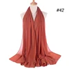 Musulman en mousseline de soie Hijab femmes bulle en mousseline de soie écharpe pour femmes dames voile musulman Islam couleur unie malaisie Musulman Wrap foulards