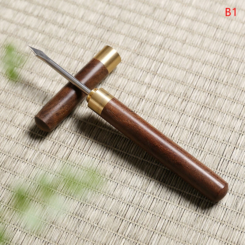 1pc Tea Needle Stainless Steel Small Ebony Ceremony Accessories Puer Dedicated Tea Needle Chinese Kung Fu Teasets Tool Teaware