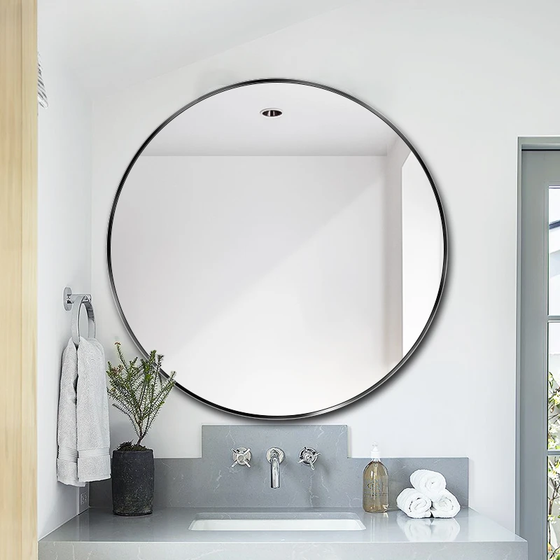 

Weilun black frame bathroommirror wall-mounted round mirrbathroom round mirrathroom bathrm mirrorwall-mounted round m