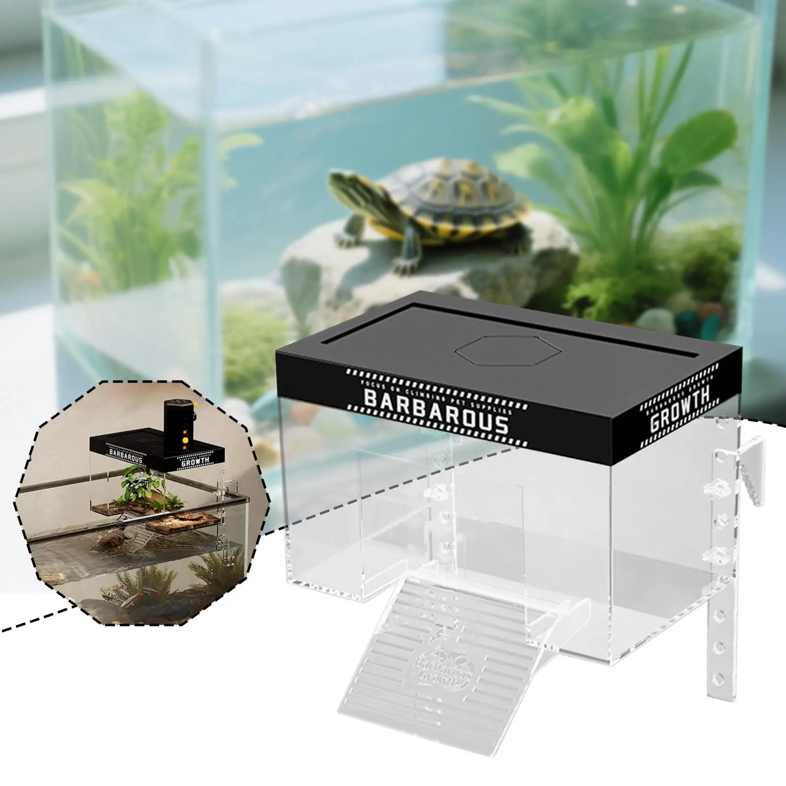 Acrylic Turtle Basking Platform – Easy Assembly Turtle Dock for Aquariums 4