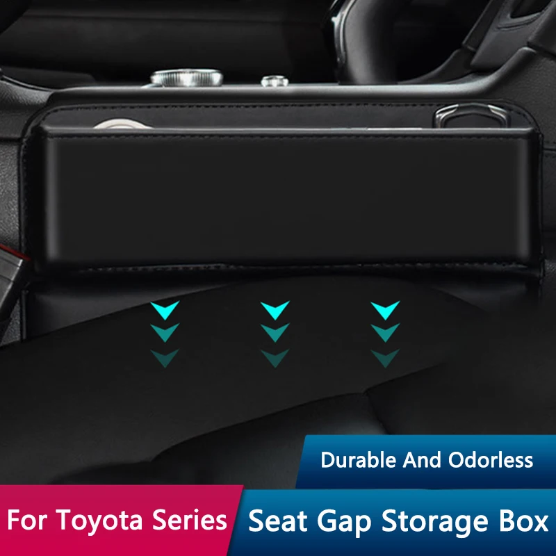Qhcp Seat Gap Storage Box Leather Car Seat Fessure Storage Box Fessura Gap Filler Per Toyota Serise Rav4 Camry Corolla Cross Avalon
