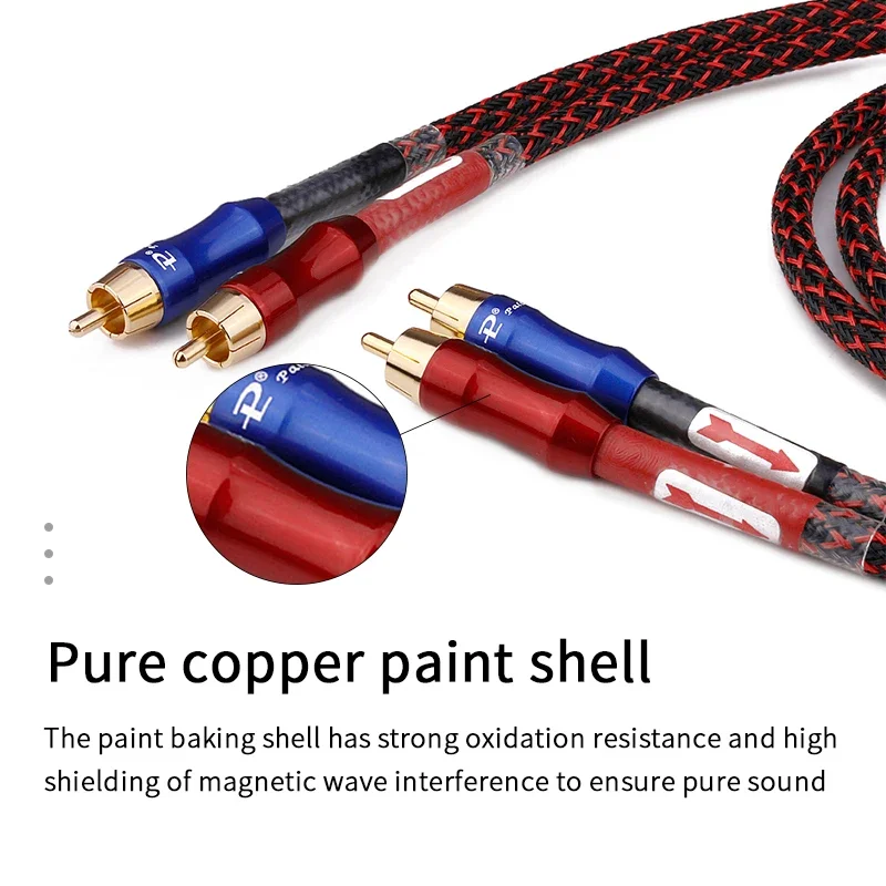 Фото YYAUDIO HIFI стерео пара RCA кабель высокопроизводительный Премиум Hi-Fi аудио 2rca к 2rca кабель для соединения №3