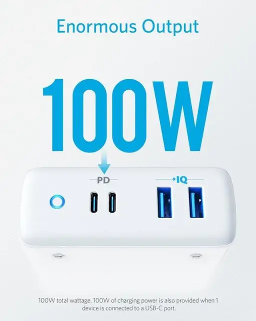 محطة شحن Anker-4-Port Type-C، توصيل الطاقة، PowerPort Atom، PD 4 لهاتف iPhone MacBook Pro، 100 وات