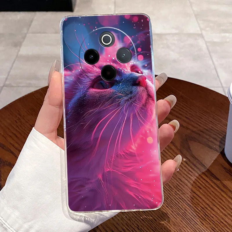 Aesthetic Fashion Cute Cat Astronaut Soft Silicone Transparent Phone Case