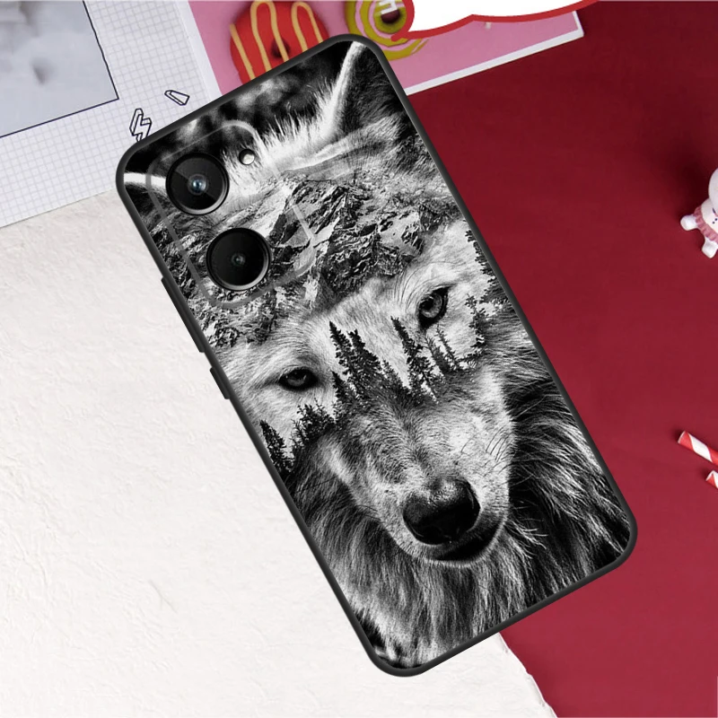 Wild Animal Design Protective Case with Lion, Wolf, Tiger, and Eagle Imagery