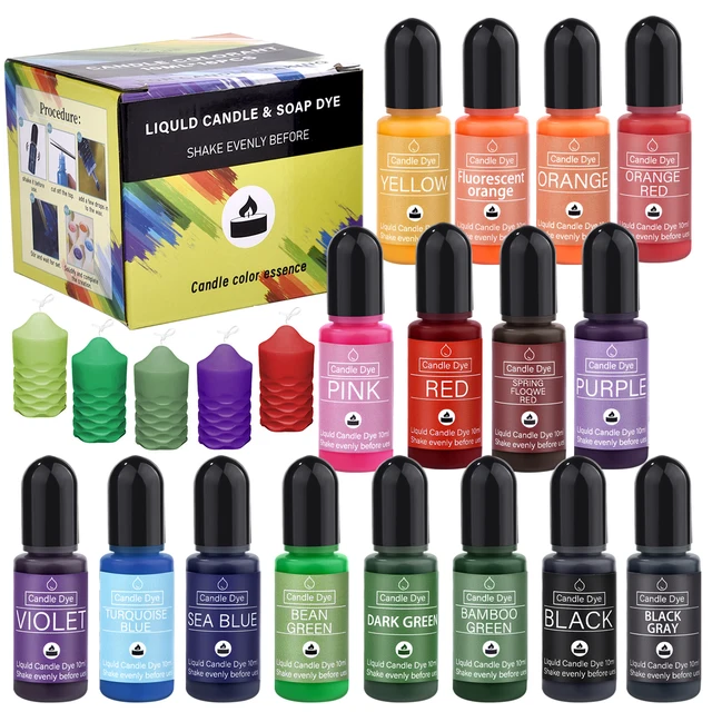 12/16/30colors Set 10ml Candle Color Dye Making Dye Pigment UV AB Resin Dye Clear Color DIY Handmade Soap Making Liquid Colorant