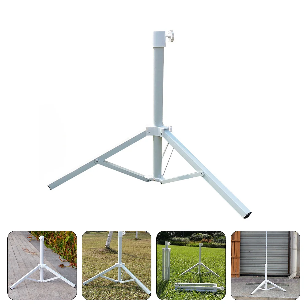 

Outdoor Umbrella Stand Base Holder Yard Parasol Iron Sunshade Triangle Design Fixing Portable