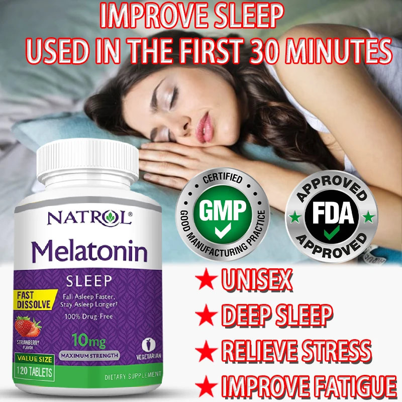 Melatonin Instant Tablets, Vitamin B6, Helps Promote Better Sleep
