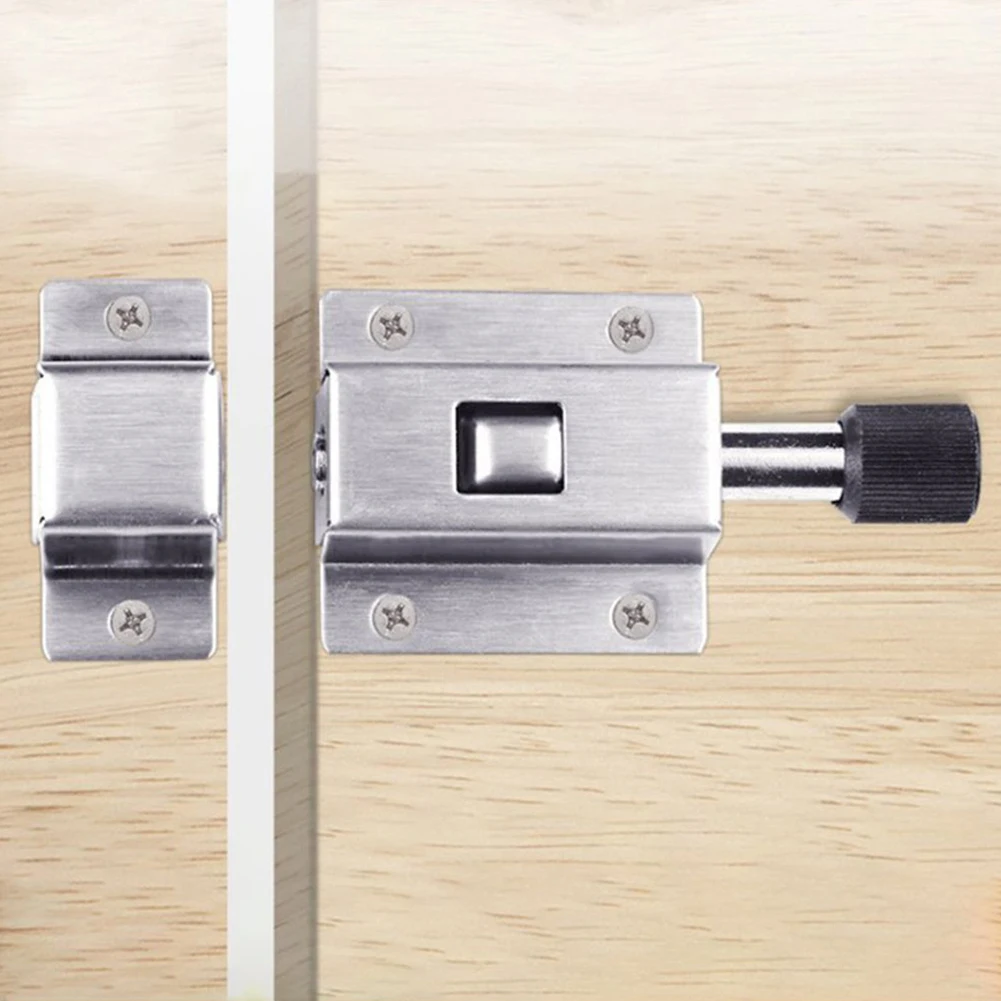 Description Picture 3 of item1 Pcs Stainless Steel Door Latch Sliding Lock Bolt Automatic Spring Latch With Screws Suitable For Room Doors Sashes