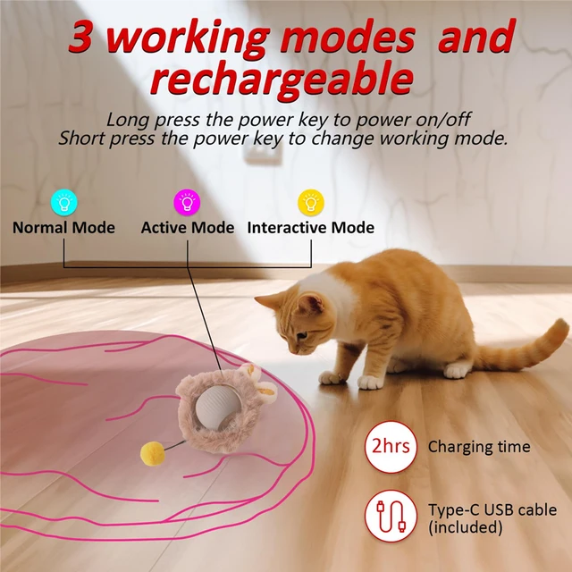 Interactive Cat Toys Ball Fast Rolling 5