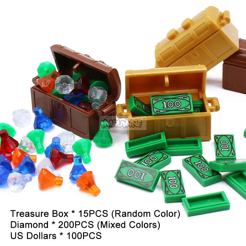 Marumine US Dollar 1x2 Tile Compatible 3069 Pirates Blocks Part Bill Money Cash MOC Building Brick Mini Person Model Accessories 5