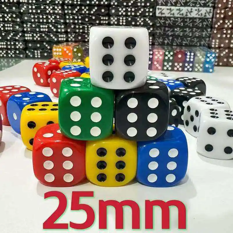 5PCS 25MM 주사위 라운드 코너 플립 숫자 테이블 보드 게임 파티 소품 엔터테인먼트 활동 성인을 위한 가족 재미