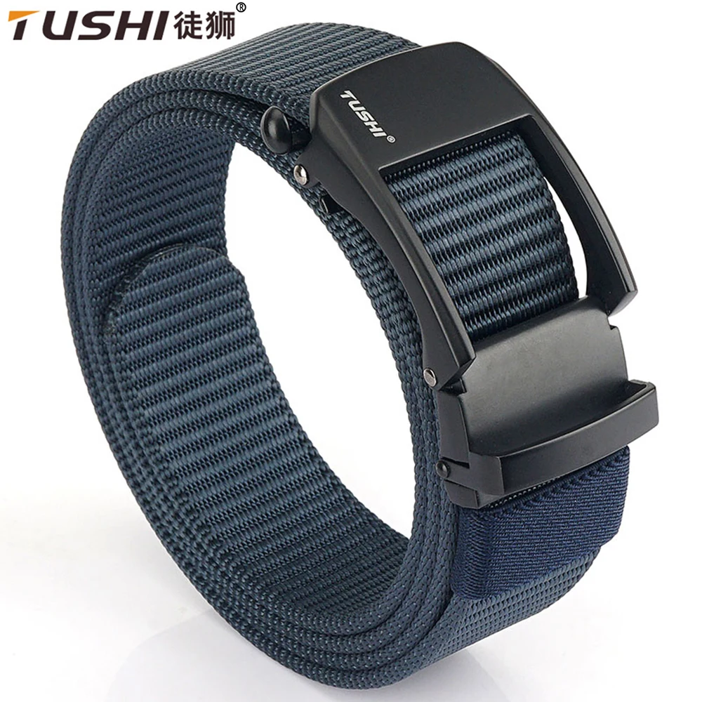 TUSHI Men's Nylon Canvas Belt Male Korean Version All-Match Casual Automatic Buckle Golf Belt Famous Brand Belt Women Belt towyelorn men s nylon canvas belt male korean version all match casual automatic buckle golf belt famous brand belt women belt