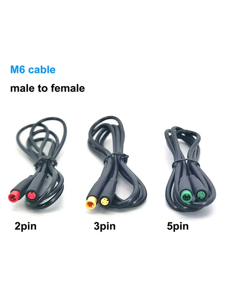 Description Picture 2 of itemwaterproof 1m M6 6mm 2 3 5 Pin core male to female Julet Electric Butt Cable wire Plug Connector Scooter Brake Signal Sensor s1