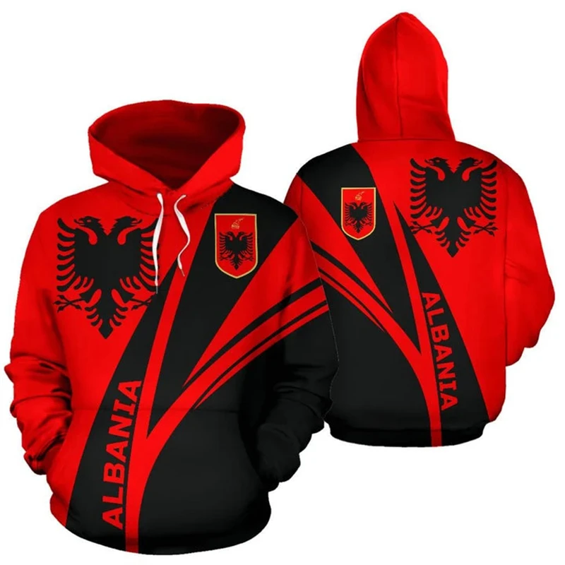 thumbnail image 1 of Sudaderas con estampado 3D de la bandera de Albania, sudaderas con capucha y chándales, sudaderas deportivas de moda, sudaderas con capucha con estampado 3D de águila para hombres, 1 of 4