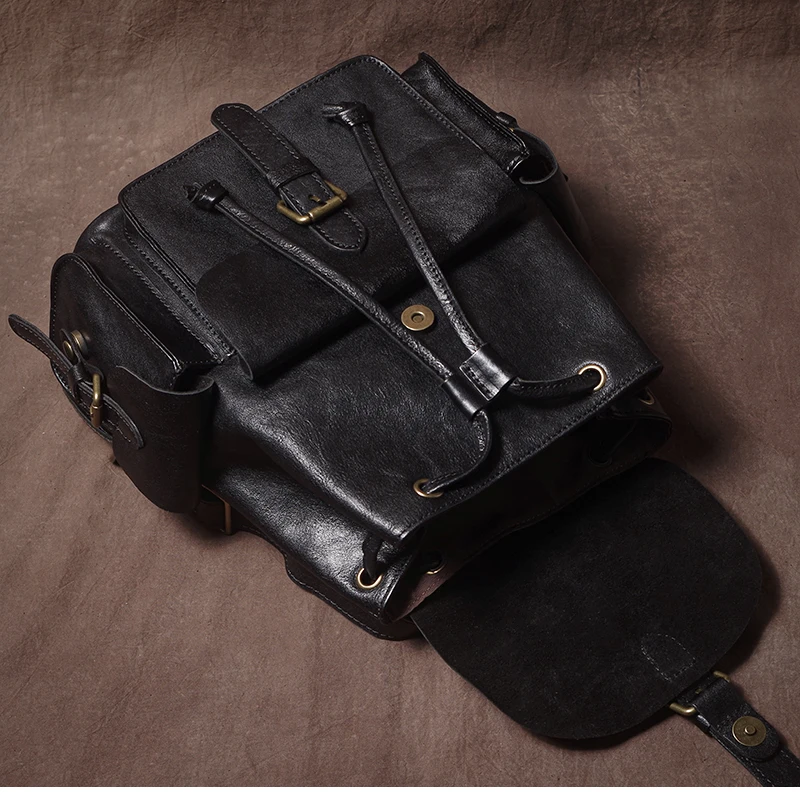 حقيبة ظهر نسائية من جلد البقر عالية الجودة من GURO حقيبة ظهر كلاسيكية للسفر في عطلة نهاية الأسبوع بتصميم فاخر حقائب مدرسية للبنات من الجلد الطبيعي