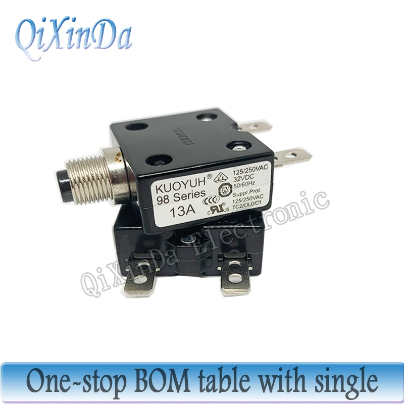 KUOYUH 98 series 3A 5A 6A 8A 10A 12A 15A 18A 20A 25A 30A 40A Manual Reset Thermal Overload protector switch Mini Circuit Breaker