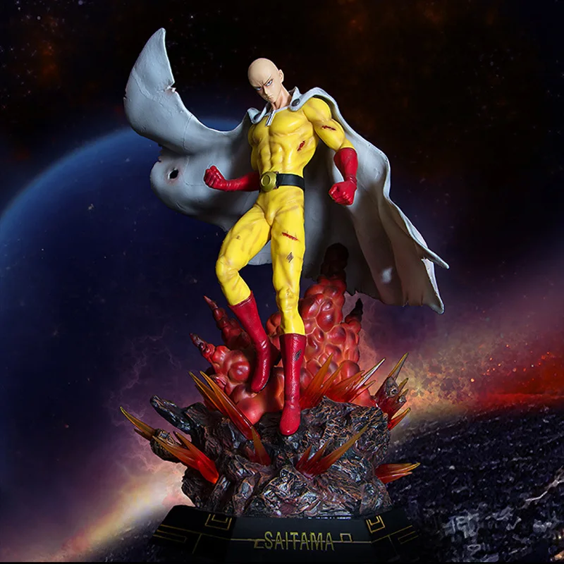 

One Punch Man Anime Figure Super Large 40cm Gk Model Lk Saitama Can Emit Light Giant Statue Ornament Birthday Gift Toys