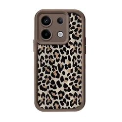 Leopard Print Shockproof Wrist Chain Case with Hang Strap Lanyard for Redmi Note 12 Pro 5G (JP24-Coffee)
