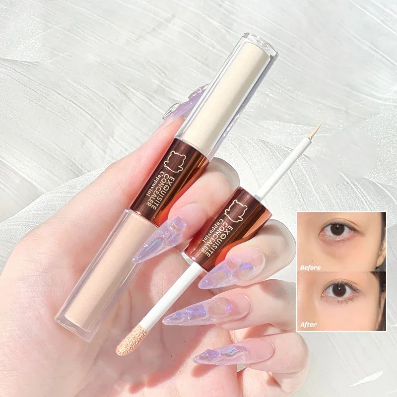 Two Tones Correcting Concealer Stick Orange Cream Covering Dark Circles Beige Brightens Tear Nasolabial Detail Makeup Base