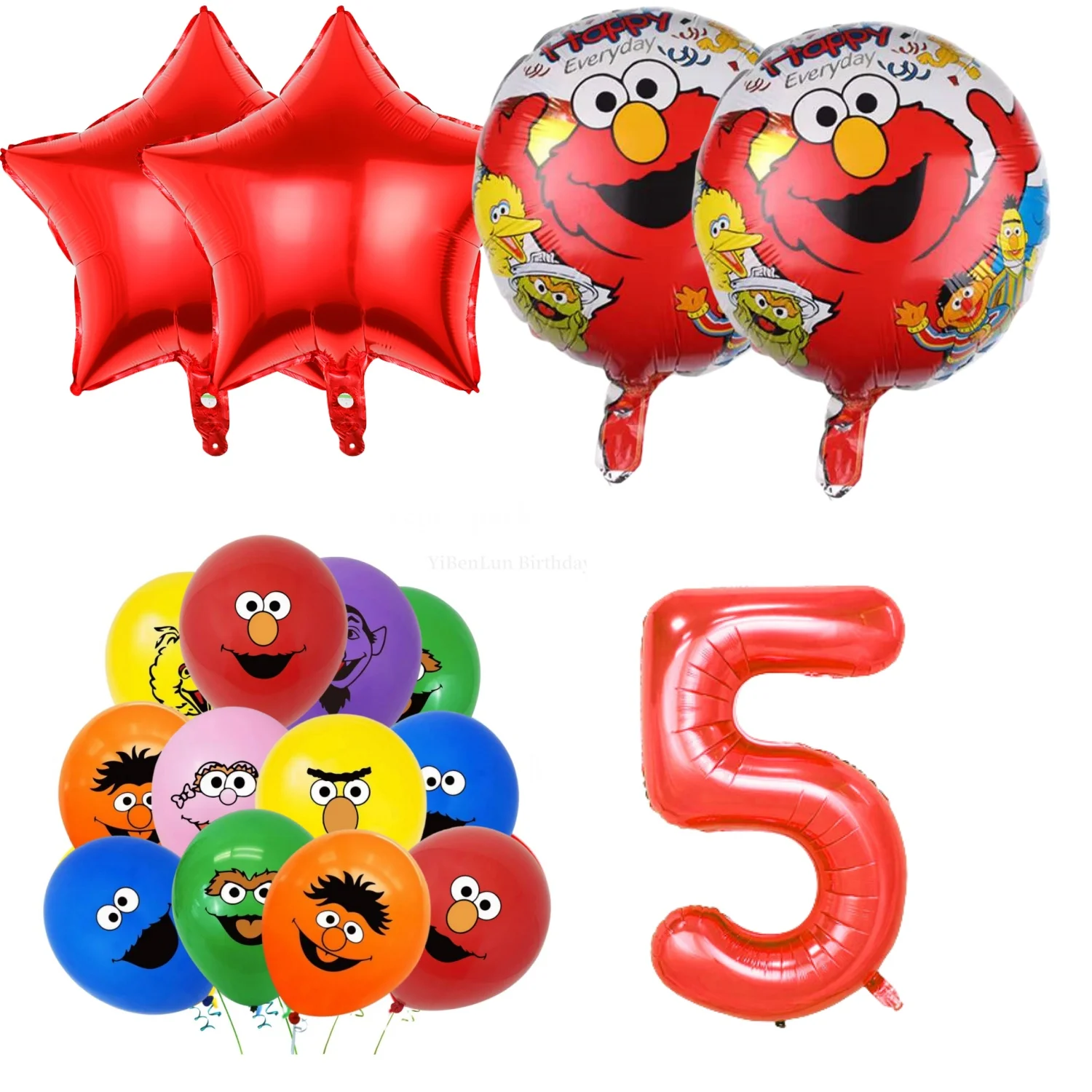 Sesame Cartoon Street Birthday Party Decoration Elmo Birthday Balloon  Tablecloth Cup Plate Gift Bag Baby Shower Kid Party Favors, image size:1500x1500