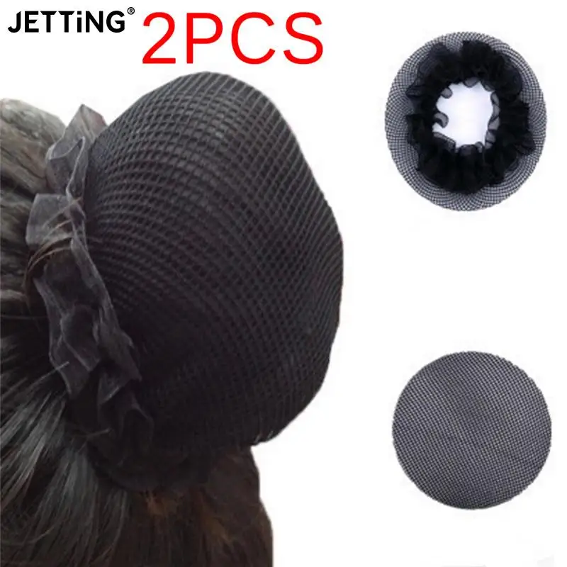 

2pcs Beautiful Bun Cover Snood Women Hair Net Ballet Dance Skating Crochet Fanchon Rhinestone Styling Headwear Accessories