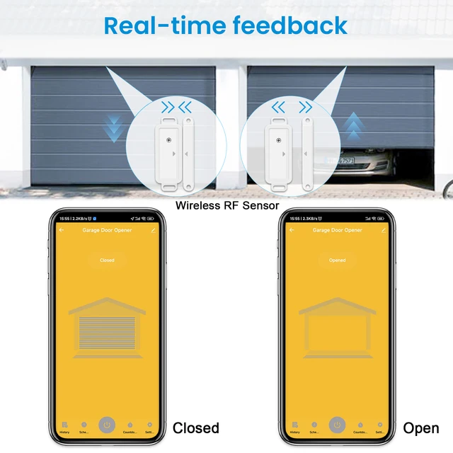 Tuya Smart Life New Wireless Door Sensor Garage WiFi Contactor Controller Opener Voice Control Alexa Echo Google Assistant Home 4