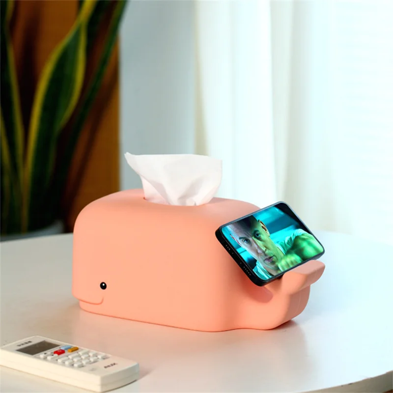 Boîte à mouchoirs en Silicone créative, support de téléphone portable, boîte  de rangement de serviette de dessin animé mignon, boîte en papier pour  salon chambre à coucher - AliExpress