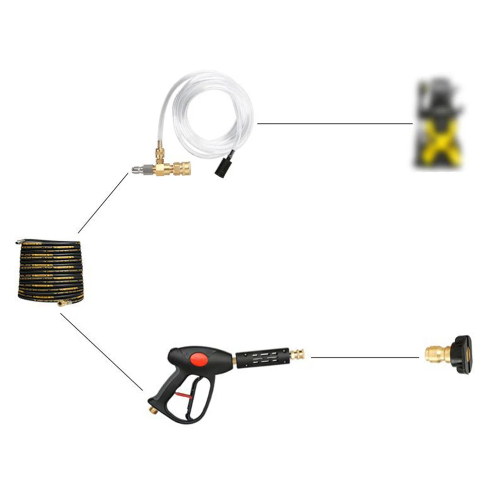 

Premium Downstream Power Washer Chemical Injector 3/8 Quick Connect, Metering Valve Durable Stainless Steel and Brass Coupler