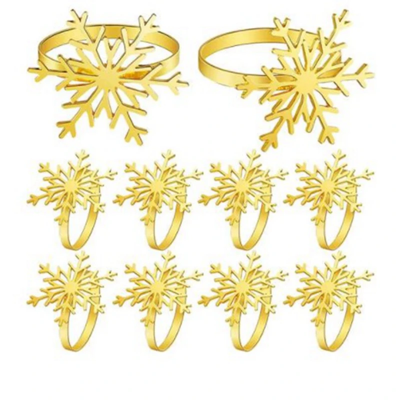 

24Piece Christmas Snowflake Napkin Rings Decoration Accessory For Christmas Dinners Parties, Everyday Table