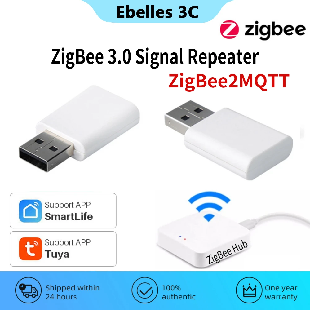 2 PièCes Tuya ZigBee RéPéTeur de Signal Amplificateur USB Extender pour  Appareils Intelligents DéVelopper la Transmission Stable 15-20M Module