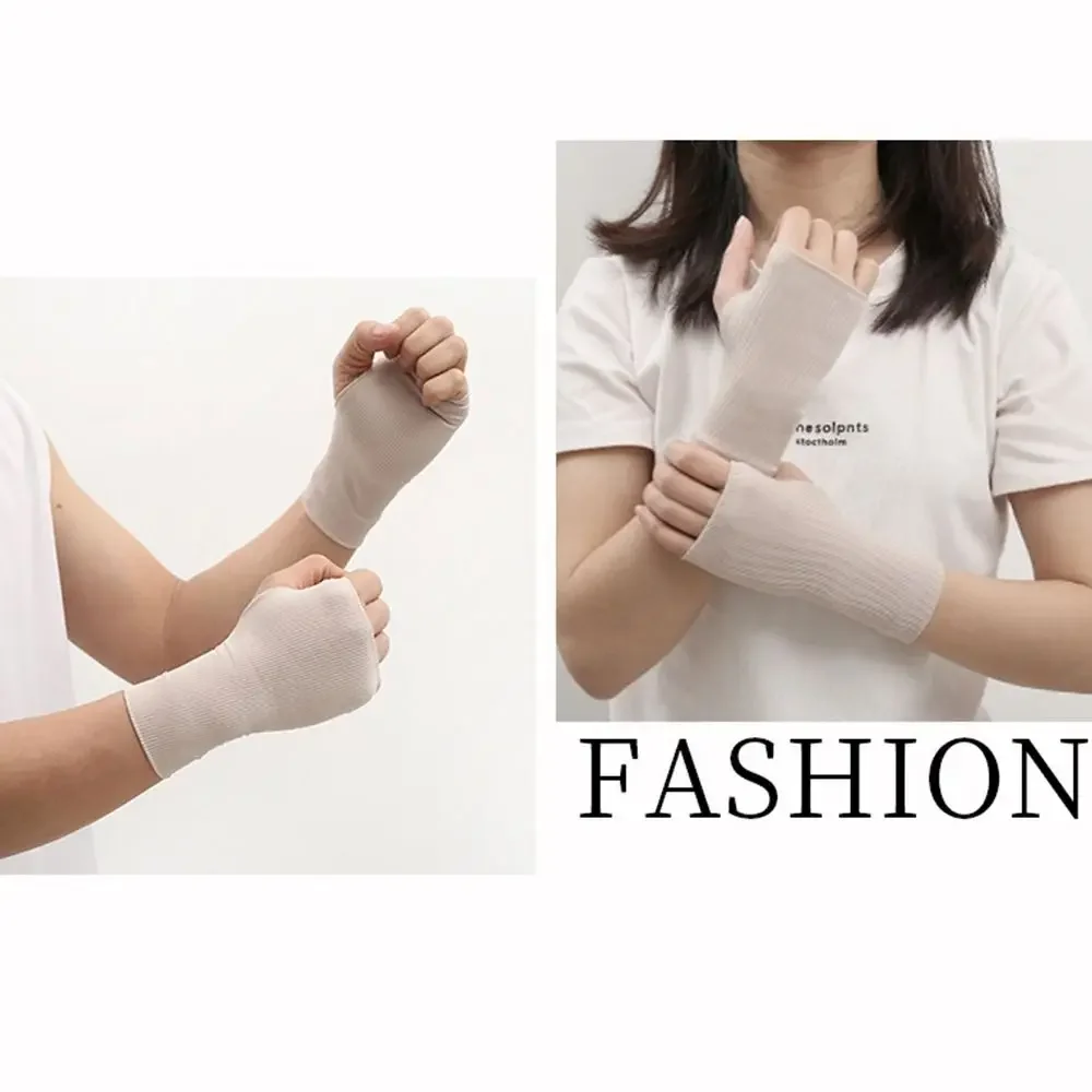 Fingerless Gloves,Sports Gloves,Half Finger Gloves,Ridding Gloves for Women Summer Driving,Solid Color Non-slip Mittens,Ice Silk Men Elastic Half Finger