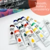 Acrylic Paint Set 12/24 Pack of 12mL Paints,Non-Toxic Craft Paint for Canvas,Wood,Fabric,Leather,Cardboard,Paper,MDF and Crafts 6