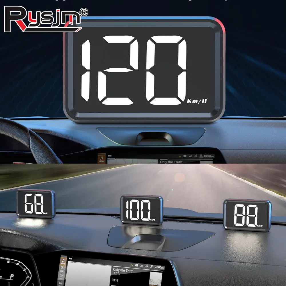 Digitale toerenteller voor de auto, HUD Head Up display, 2,8 inch km/u, snelheidsmeter met GPS-chip, snelheidsweergave voor alle voertuigen, USB Plug and Play Digitale toerenteller voor de auto, HUD Head Up display, 2,8 inch km/u, snelheidsmeter met GPS-chip, snelheidsweergave voor alle voertuigen, USB Plug and Play