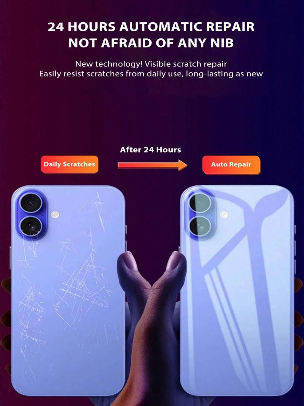 NNBILI 5-2Pcs Back Hydrogel Film For iPhone 16 15 Pro Max Plus 13 14 12 11 XS XR Soft Clear Screen Protector Phone Accessories 3