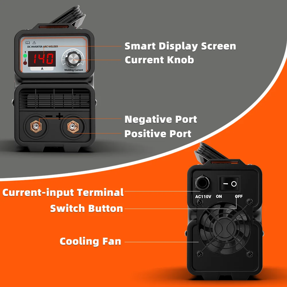 140A 110V Stick Welder Mini Welding Machine Portable Stick Welder MMA Welder IGBT Inverter Welder with LCD Display Hot Start 5
