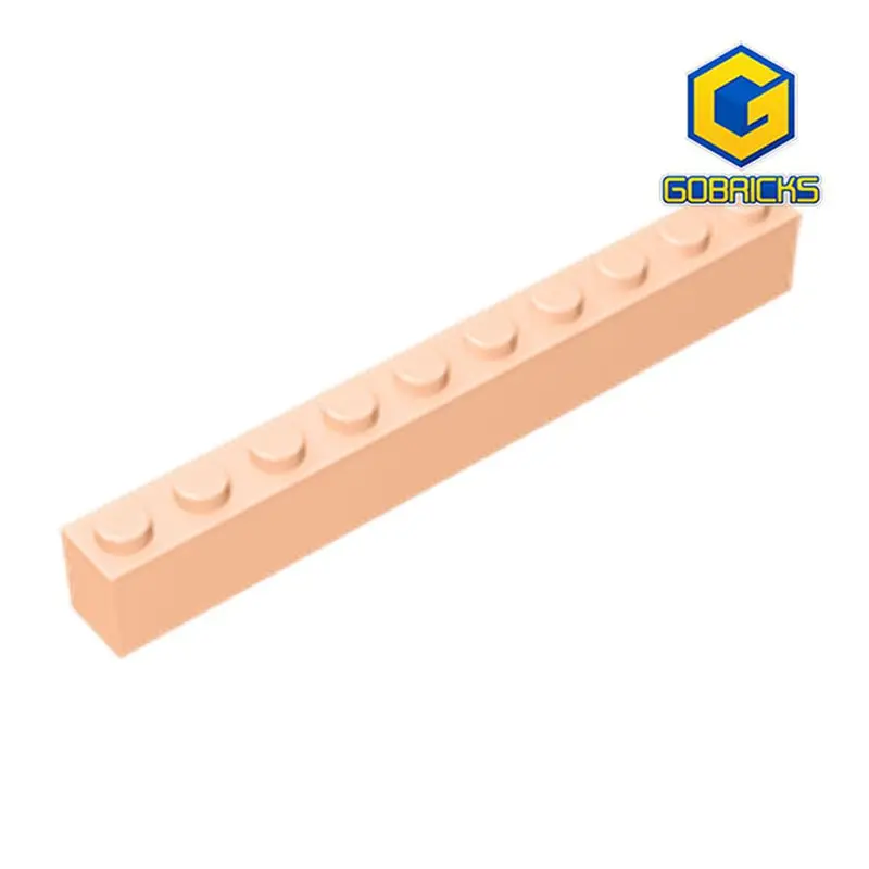 Gobricks GDS-537 Ziegel 1 x 10 ohne Bodenrohre, kompatibel mit Lego 6111, DIY-Teilen für Kinder