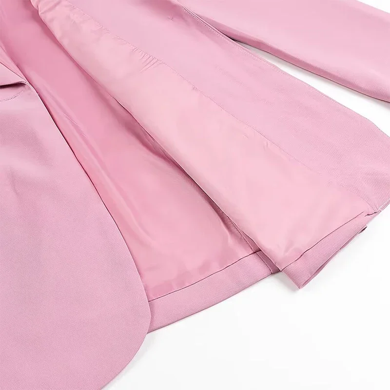 Elegant Blazer Pants Set Solid Loose Lapel Single-breasted Coat Wide Leg Trousers Sets Fall Office New in Matching Suits