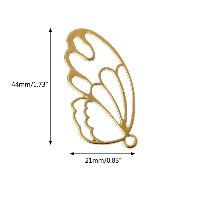 

5x/Set Wings Feather Frame UV Resin Blank Pendant Open Bezel Setting for DIY Arts Crafts Jewelry Making Pressed Flower